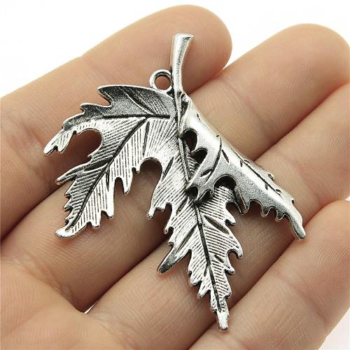 Zinklegering Leaf Hangers, Zinc Alloy, Blad, plated, DIY, meer kleuren voor de keuze, 55x45mm, Verkocht door PC