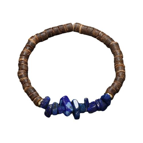 Kokosrinde Armband, mit Edelstein, handgemacht, verschiedenen Materialien für die Wahl & unisex, Innendurchmesser:ca. 55mm, verkauft von PC