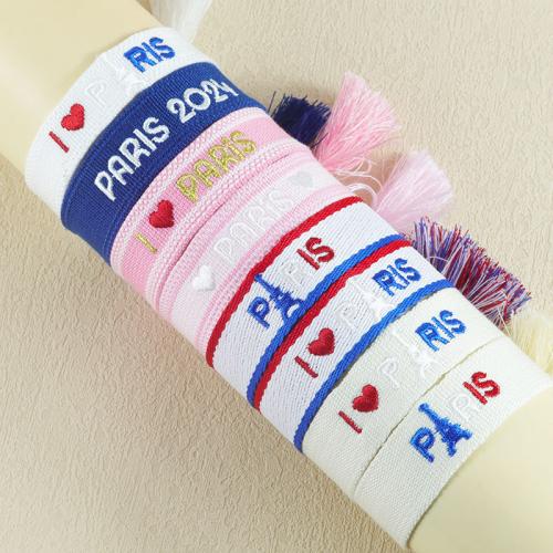 Fibre de polyester bracelet, avec 2.4inch chaînes de rallonge, fait à la main, unisexe & styles différents pour le choix, Longueur Environ 5.7 pouce, Vendu par PC