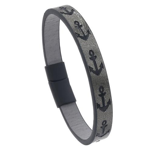 PU Armband, met Zinc Alloy, Afdrukken, verschillende stijlen voor de keuze & voor de mens, Lengte Ca 8.5-8.7 inch, Verkocht door PC