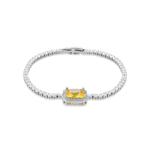 Cubic Zirconia Micro Pave Brass Bracelet fashion jewelry & micro pave cubic zirconia & for woman Length Approx 19 cm Sold By PC