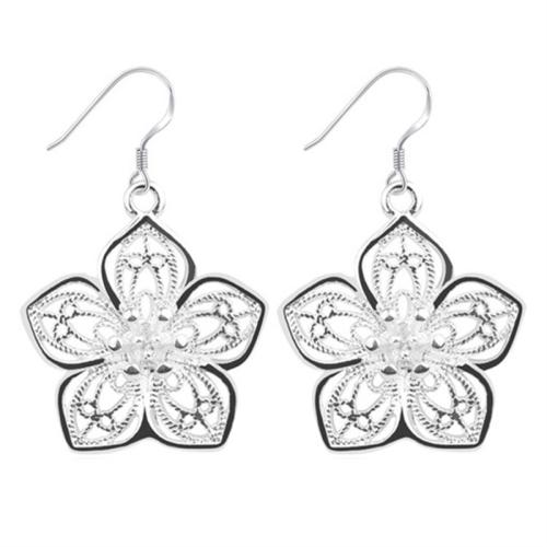 Zinc Alloy Øreringe, Flower, mode smykker & for kvinde, 25x40mm, Solgt af par