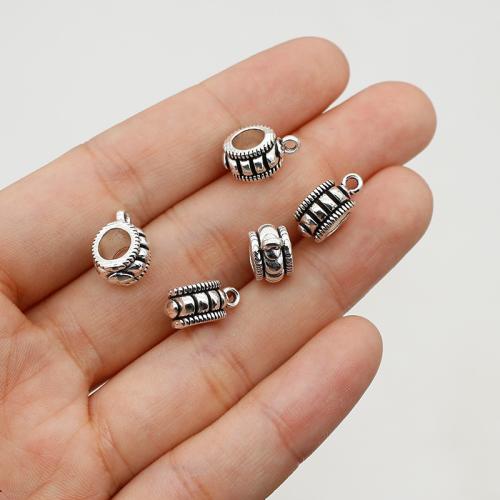 Zinc Alloy Bail Bead, silver plated, DIY, nikkel, lood en cadmium vrij, 13mm, Gat:Ca 5mm, Ca 200pC's/Bag, Verkocht door Bag