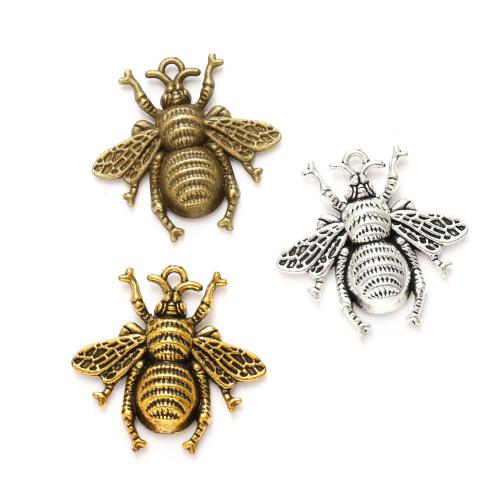 Zinc Alloy Animal Pendler, Bee, forgyldt, du kan DIY, flere farver til valg, nikkel, bly & cadmium fri, 45x45mm, Ca. 100pc'er/Bag, Solgt af Bag