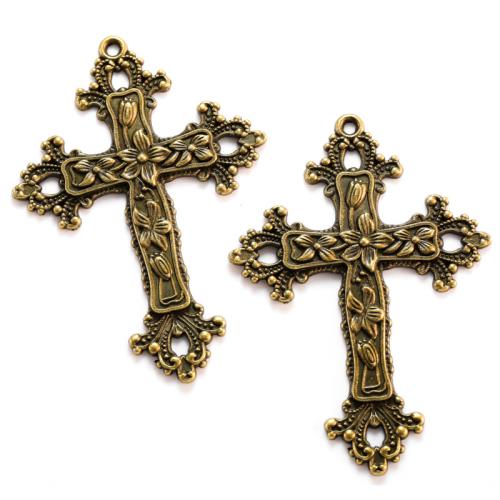 Sinkkiseos Cross Riipukset, Ylittää, päällystetty, tee-se-itse, enemmän värejä valinta, nikkeli, lyijy ja kadmium vapaa, 73x53mm, N. 100PC/laukku, Myymät laukku