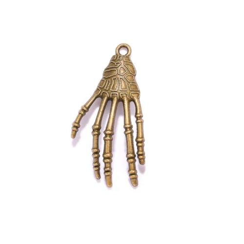 Zinc Alloy Hand Pendler, forgyldt, du kan DIY, flere farver til valg, nikkel, bly & cadmium fri, 42x19mm, Ca. 100pc'er/Bag, Solgt af Bag