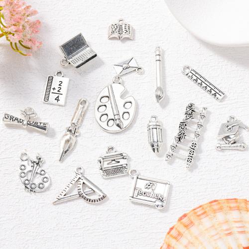 Zinc Alloy Pendants silver color plated & DIY nickel lead & cadmium free Approx Sold By Bag