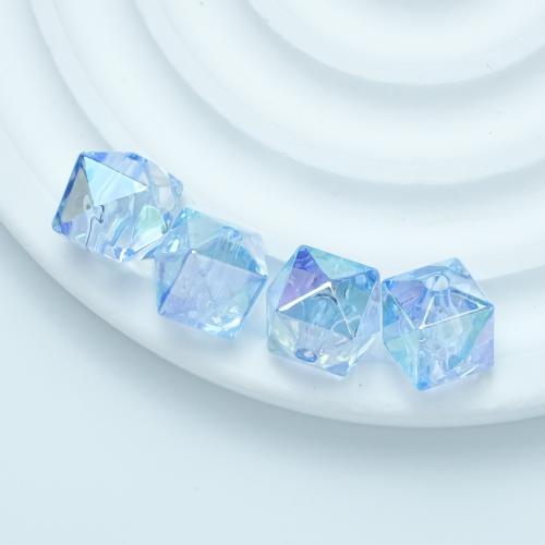 Plated Acrylic Beads Square UV plating DIY & faceted 12mm Approx Sold By Bag