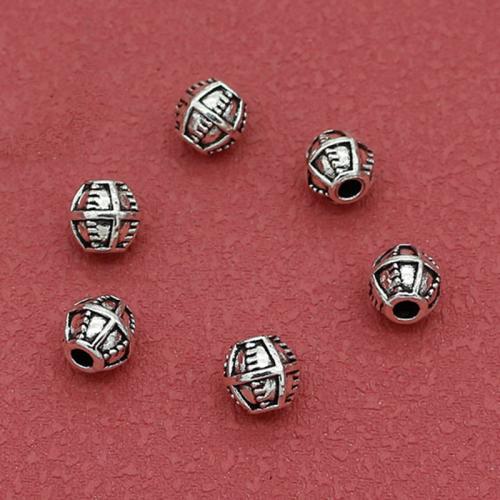 Zinklegierung Zwischenperlen, silberfarben plattiert, DIY, frei von Nickel, Blei & Kadmium, 7x6.50mm, Bohrung:ca. 2mm, ca. 200PCs/Tasche, verkauft von Tasche