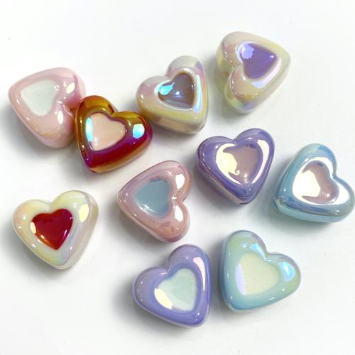 Acrylic Jewelry Beads Heart double-sided enamel & DIY Approx 2mm Approx Sold By Bag