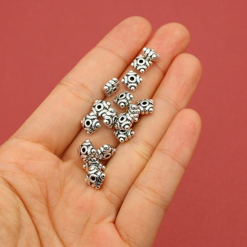 Zinc Alloy Spacer Beads Square silver color plated DIY nickel lead & cadmium free Approx 1mm Approx Sold By Bag