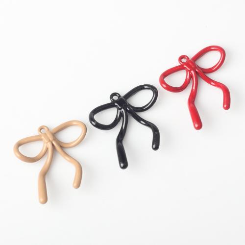 Zinc Alloy Bowknot Pendants painted DIY nickel lead & cadmium free Sold By Bag