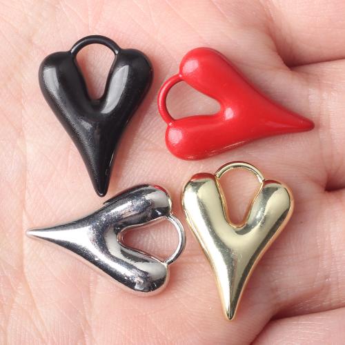 Pendentifs coeur en alliage de zinc, peinture, DIY, plus de couleurs à choisir, protéger l'environnement, sans nickel, plomb et cadmium, 19x13mm, 100PC/sac, Vendu par sac