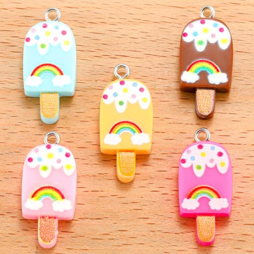 Hars hanger, Ice Cream, DIY, meer kleuren voor de keuze, 28x12.50mm, Verkocht door PC