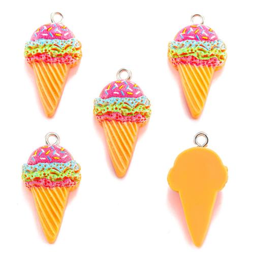 Hars hanger, Ice Cream, DIY, meer kleuren voor de keuze, 27x14mm, Verkocht door PC