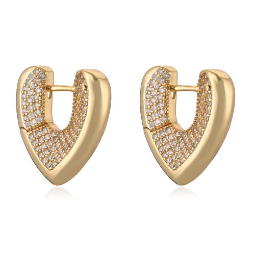 Cubic Zirconia Micro Pave Brass Earring plated fashion jewelry & micro pave cubic zirconia nickel lead & cadmium free Sold By Pair