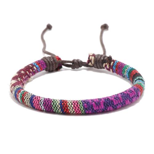 Fashion Create Wax Cord Bracelets Cotton Fabric with Wax Cord Unisex Length Approx 17-18 cm Sold By PC