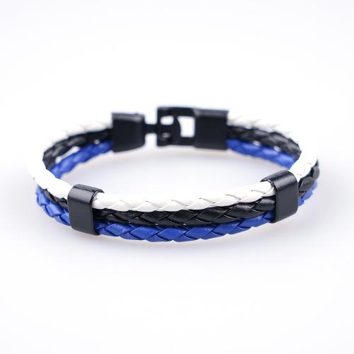 PU Leather Cord Bracelets Zinc Alloy with PU Leather Unisex Length Approx 21 cm Sold By PC