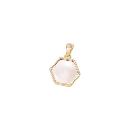 Brass Jewelry Pendants with Shell real gold plated DIY golden Sold By PC