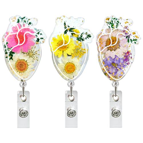 Acrylic Easy Pulling Buckle with Dried Flower & nylon elastic cord & Resin & PVC Plastic Unisex & retractable Sold By Lot