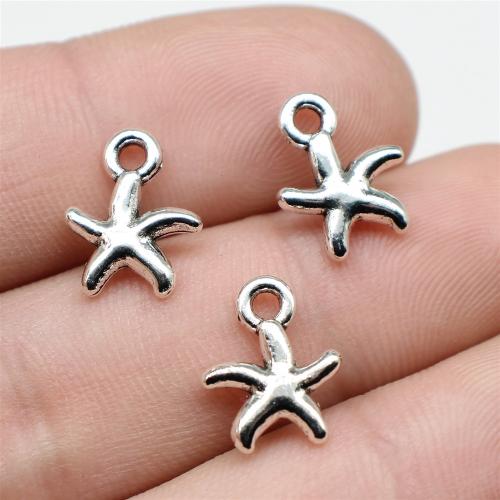 Sinc Alloy Star siogairlín, Starfish, plátáilte, DIY, dathanna níos mó le haghaidh rogha, 12x10mm, Díolta De réir PC