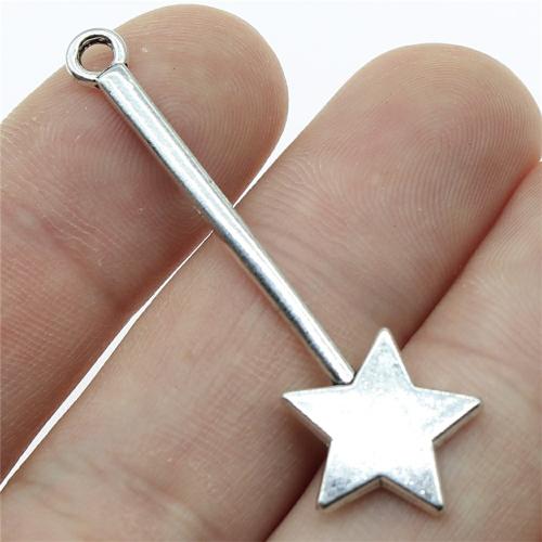 Sinc Alloy Pendants, Magic Wand, plátáilte, DIY, dathanna níos mó le haghaidh rogha, 48mm, Díolta De réir PC