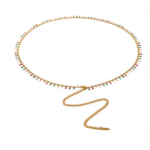 Body Chain Smycken, 304 rostfritt stål, mode smycken & för kvinna, gyllene, Längd Ca 65 cm, Säljs av PC