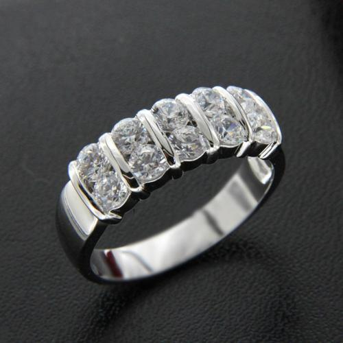 Kubieke Circonia Micro Pave Brass Ring, Messing, verschillende grootte voor keus & micro pave zirconia & voor vrouw, Verkocht door PC