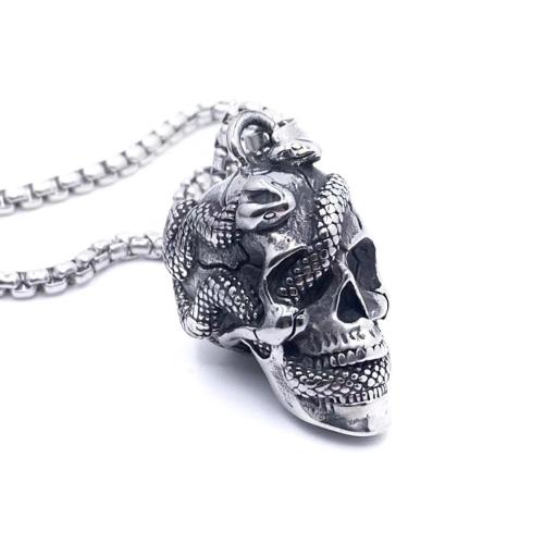 Stainless Steel Jewelry Necklace 304 Stainless Steel Skull  & for man Sold By PC