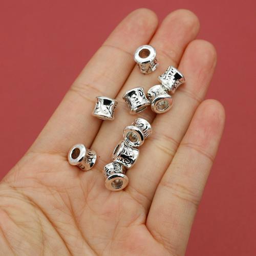 Sinkkiseos Spacer Helmet, hopea päällystetty, tee-se-itse, nikkeli, lyijy ja kadmium vapaa, 8.50x8mm, Reikä:N. 4mm, N. 200PC/laukku, Myymät laukku