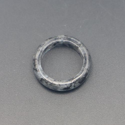 Gemstone fingerring, Labradorit, Donut, mode smykker & Unisex, hvid og sort, 6mm, Størrelse:8, Solgt af PC