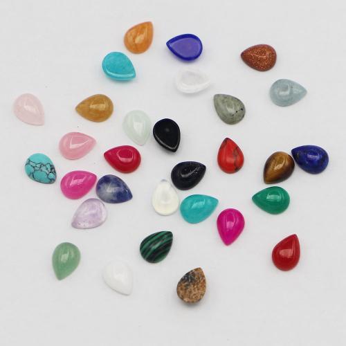 Cabochons gemstone, Cloch Nádúrtha, Teardrop, DIY & ábhair éagsúla do rogha, dathanna níos mó le haghaidh rogha, 6x8mm, Díolta De réir PC