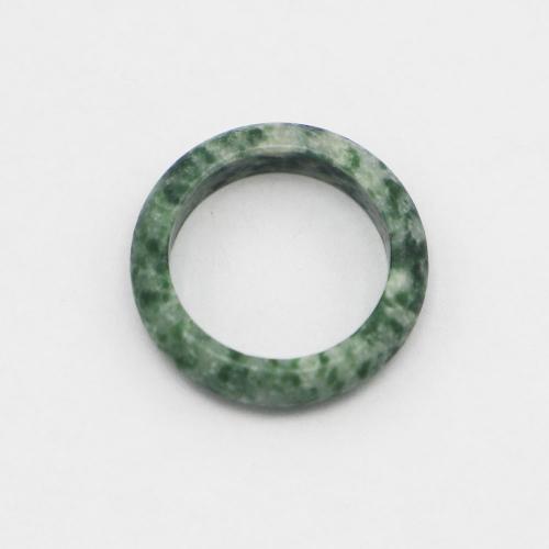 Jalokivi sormen sormus, Green Spot Stone, Donitsi, Unisex, vihreä, 6mm, Koko:9, Myymät PC