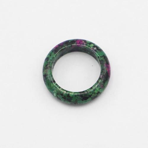 Gemstone Finger Ring, Ruby in Zoisite, Donut, uniseks, gemengde kleuren, 6mm, Maat:8, Verkocht door PC