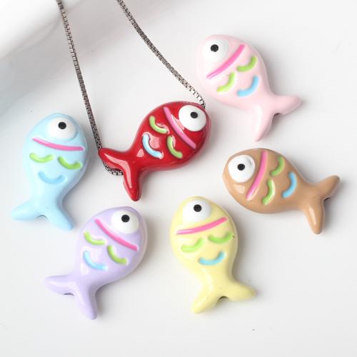 Zinc Alloy Animal Beads Fish painted DIY nickel lead & cadmium free Sold By Bag