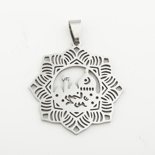 Rostfritt stål Smycken Hängen, 304 rostfritt stål, silver pläterad, DIY, silver, 37x35x1mm, Hål:Ca 4mm, Säljs av PC