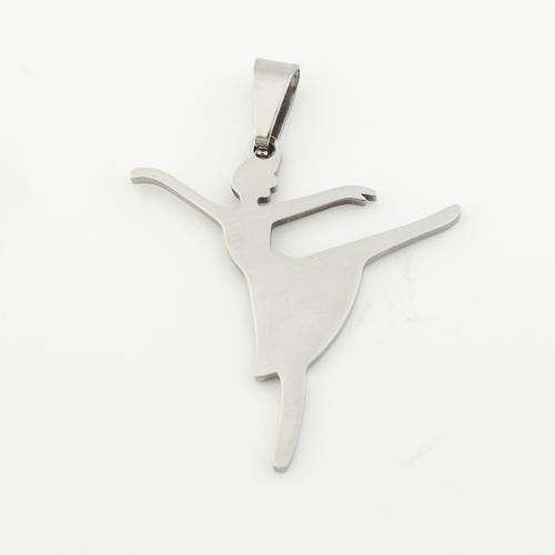 Stainless Steel Pendants 304 Stainless Steel silver color plated DIY silver color Approx 4mm Sold By Bag