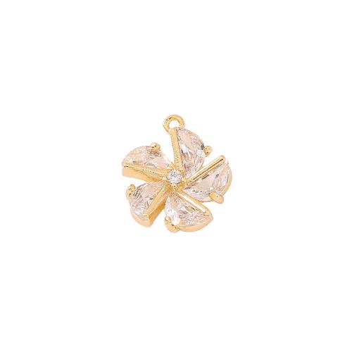 Cubic Zirconia Micro Pave Brass Pendant Pinwheel real gold plated DIY & micro pave cubic zirconia golden Sold By PC