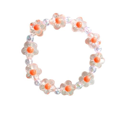 resina Pulsera, Flor, transparente & para mujer, más colores para la opción, longitud aproximado 6-8 Inch, Vendido por UD