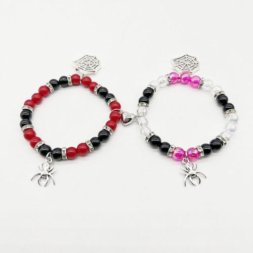 Acrylic Bracelet Set with Zinc Alloy handmade 2 pieces & Unisex & with magnetic Length Approx 7.5 Inch Sold By Set