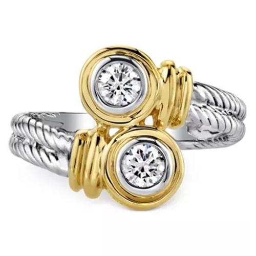 Kubieke Circonia Micro Pave Brass Ring, Messing, verschillende grootte voor keus & micro pave zirconia & voor vrouw, Verkocht door PC