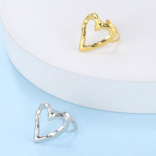 Stainless Steel Finger Ring 304 Stainless Steel Heart Vacuum Ion Plating fashion jewelry & Unisex Sold By PC