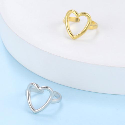 Stainless Steel Finger Ring 304 Stainless Steel Heart Vacuum Ion Plating fashion jewelry & Unisex Sold By PC