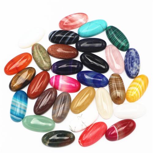 Cabochons gemstone, Cloch Nádúrtha, Oval, DIY & ábhair éagsúla do rogha, dathanna níos mó le haghaidh rogha, 15x30mm, Díolta De réir PC