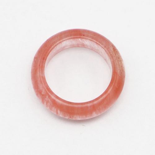 Natural Quartz Finger Ring Cherry Quartz Donut Unisex pink 6mm Sold By PC