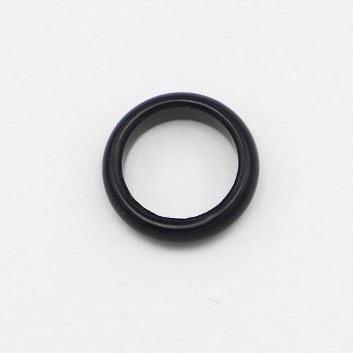 Natural Gemstone Finger Ring Obsidian Donut Unisex black 6mm Sold By PC