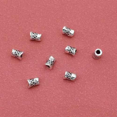 Zinklegierung Zwischenperlen, silberfarben plattiert, DIY, frei von Nickel, Blei & Kadmium, 7x6mm, Bohrung:ca. 2.5mm, ca. 200PCs/Tasche, verkauft von Tasche