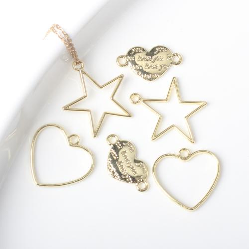 Zinc Alloy Pendants gold color plated DIY & 1/1 loop nickel lead & cadmium free Sold By Bag