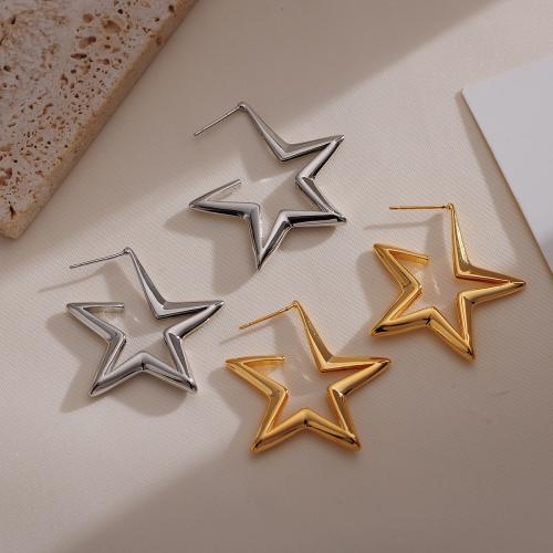 Brass Stud Earring Star plated fashion jewelry nickel lead & cadmium free Sold By Pair