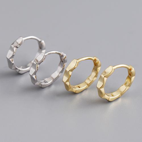 925 pendientes de aro de plata de ley, plata de ley 925, para mujer, más colores para la opción, 12.80x12.50mm, Vendido por Par